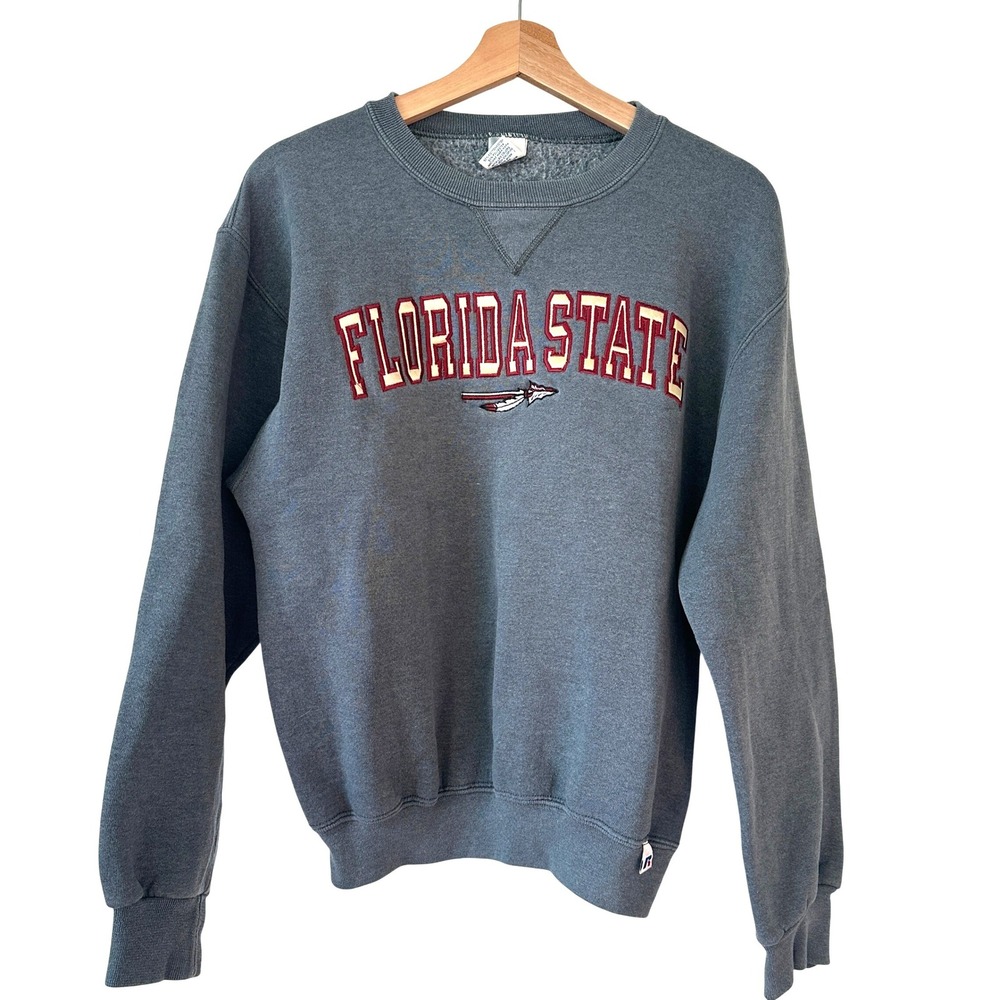 Vintage Russell Athletic Florida State Seminoles Sweatshirt Grey FSU Small